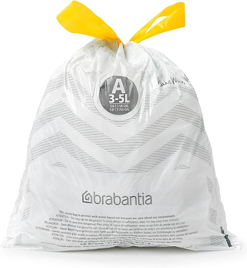 Brabantia PerfectFit Trash Bags Thick Plastic Trash Can Liners