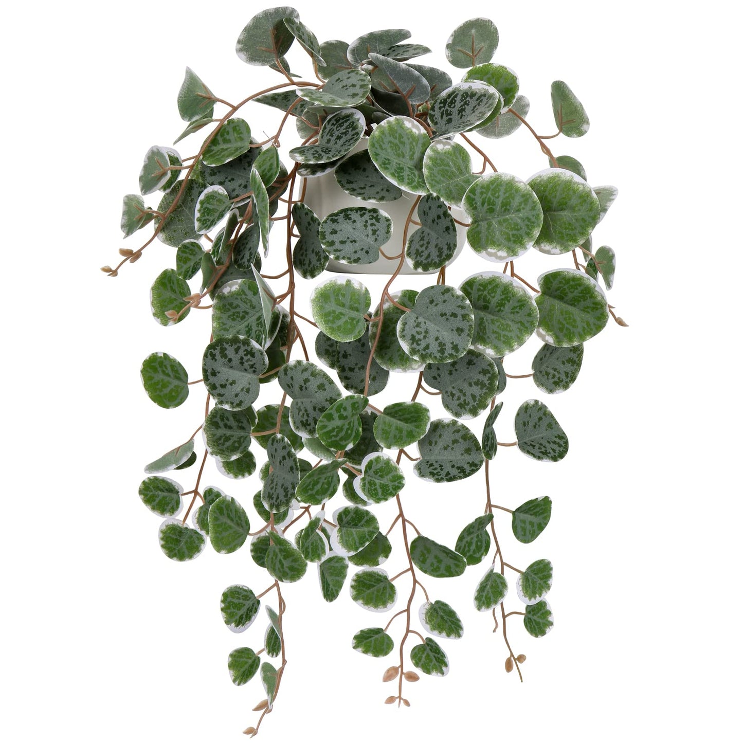 Briful Fake Plants Indoor 16'' Artificial String of Hearts Plants with Ceramic Pot Faux Draping Vine Plants for Home Bathroom Table Shelf Office Hotel Decor