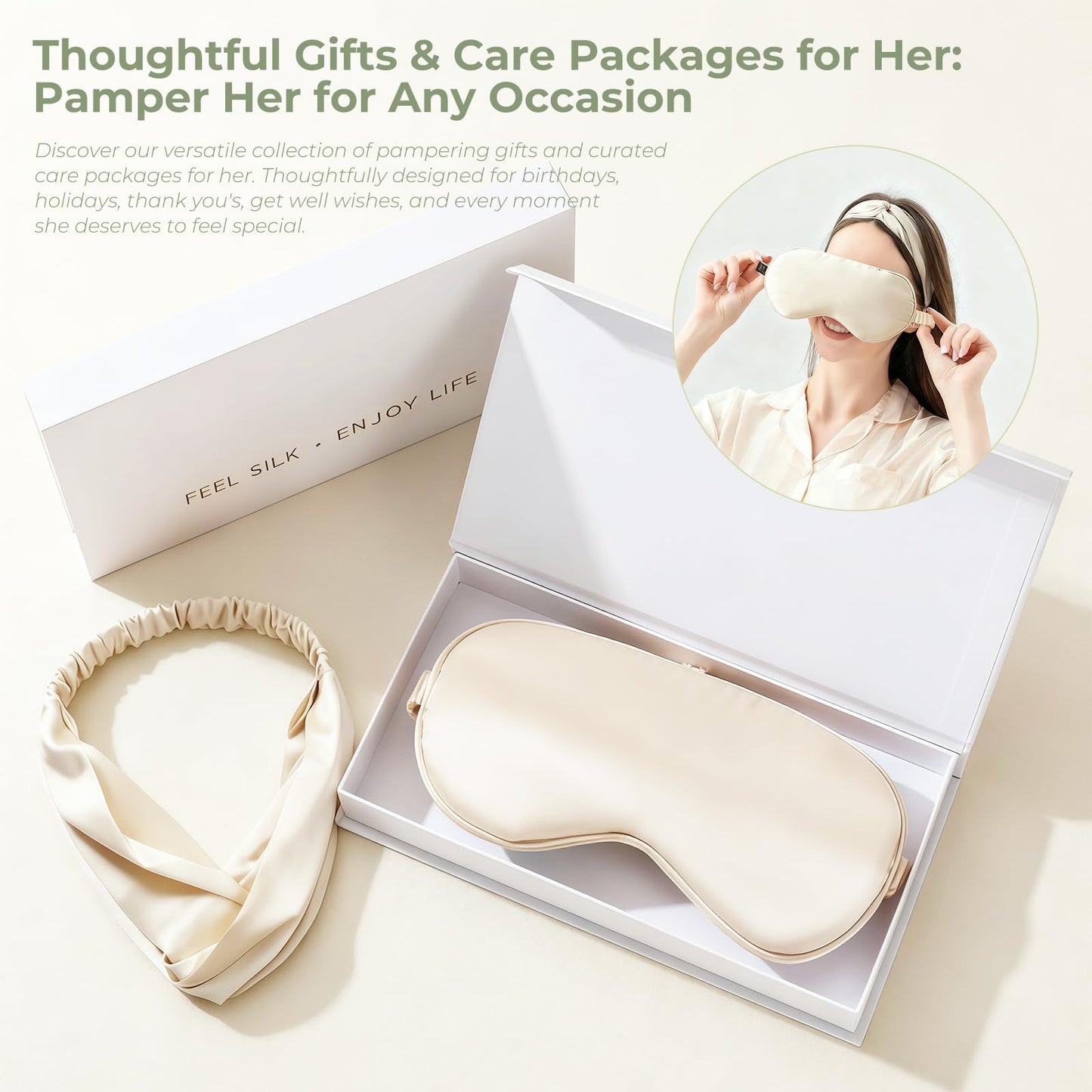 PaoShuTai Birthday Gifts for Women - 10pcs Self Care Spa Gift Basket with Moisturizing Gloves, Silk Eye Mask, Sympathy Get Well Retirement Gift Baskets for Mom, Friend, Sister, Girl, Teacher