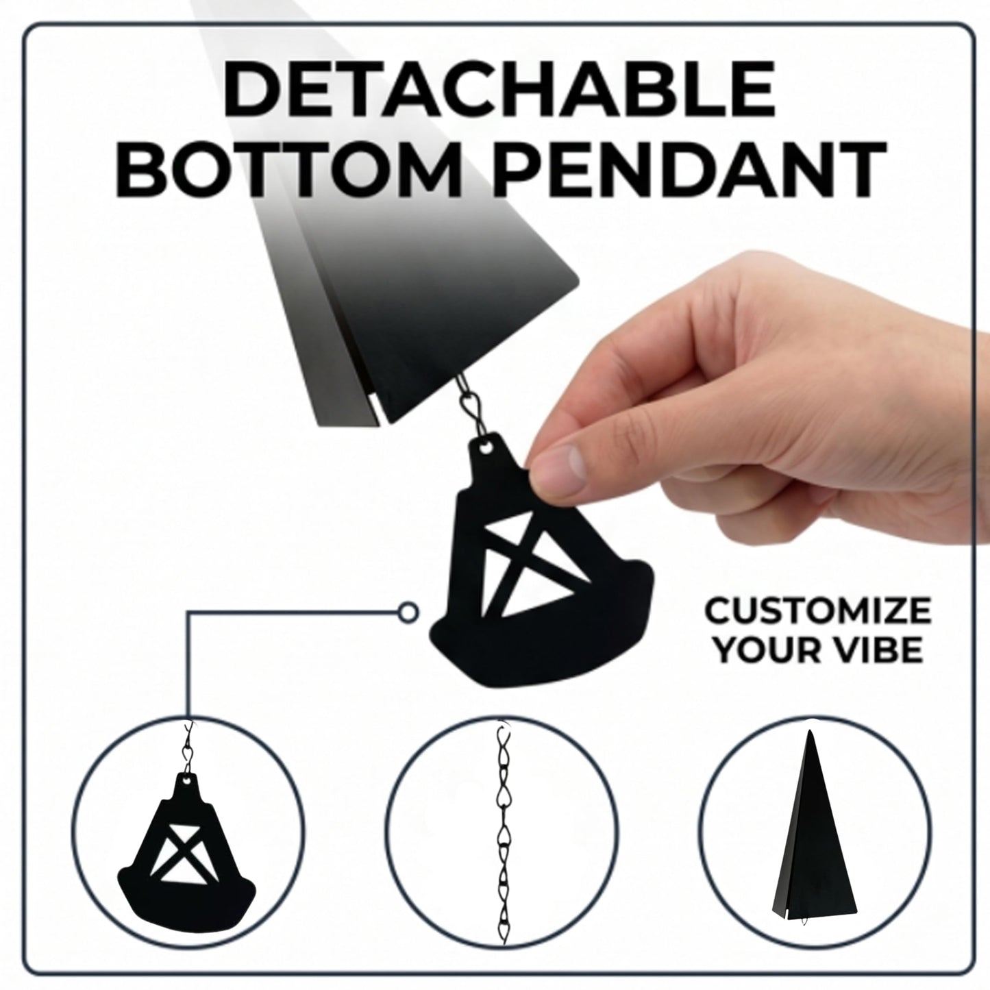 CJFNDFA Outdoor Wind Chimes with Marine Bell & Wind Direction Three-Tone Triangle Wind Bells for Garden,Patio or Porch Decor,Weather-Resistant Iron Windbell Decorations