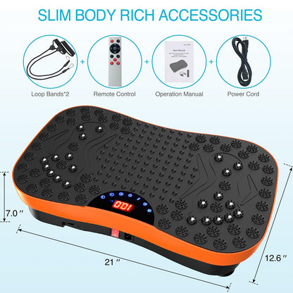 AXV Vibration Plate Fitness Platform Exercise Machine Vibrating Shaking Full Body Shaker Workout Vibrate Stand Shake Board Sport for Weight Loss Fat Burner for Gym Home Office