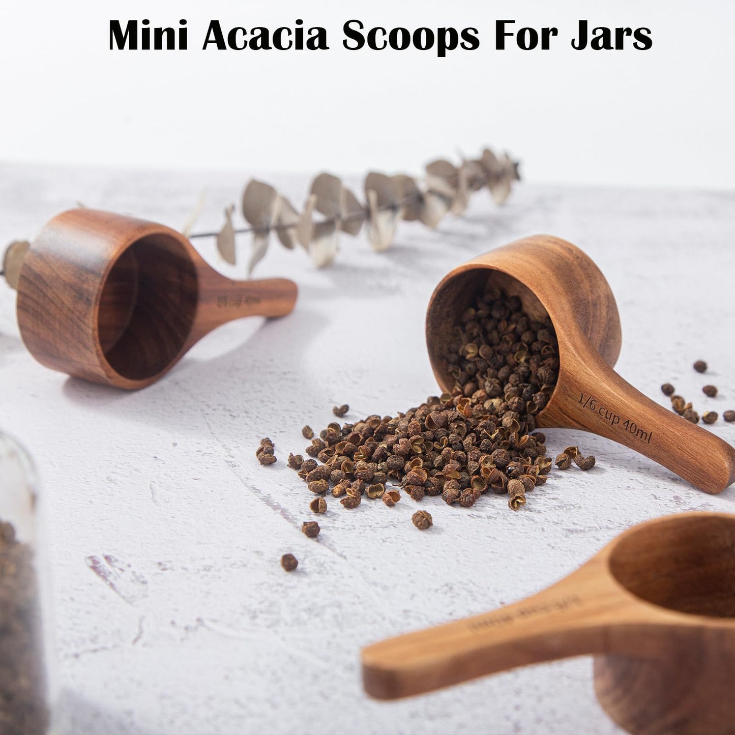 Wooden Scoops for Canisters Wooden Scoops for Jars Measuring Spoons for Ground Coffee Scoop 6pcs Small Wood Scoop Kitchen Scoop Coffee Measuring Spoon for Salt Laundry Detergent -Multipurpose