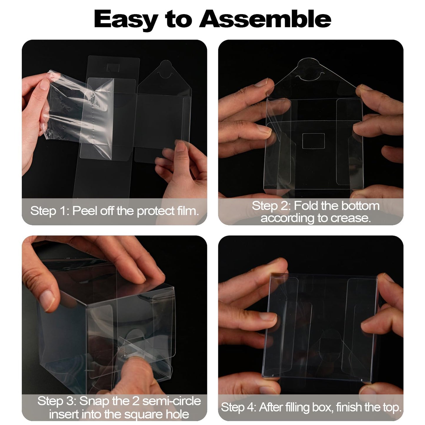 Bssay 25 Pack 4x4x4 Inch Clear Favor Boxes,Transparent Favor Boxes for Wedding, Baby Shower, Party Treats