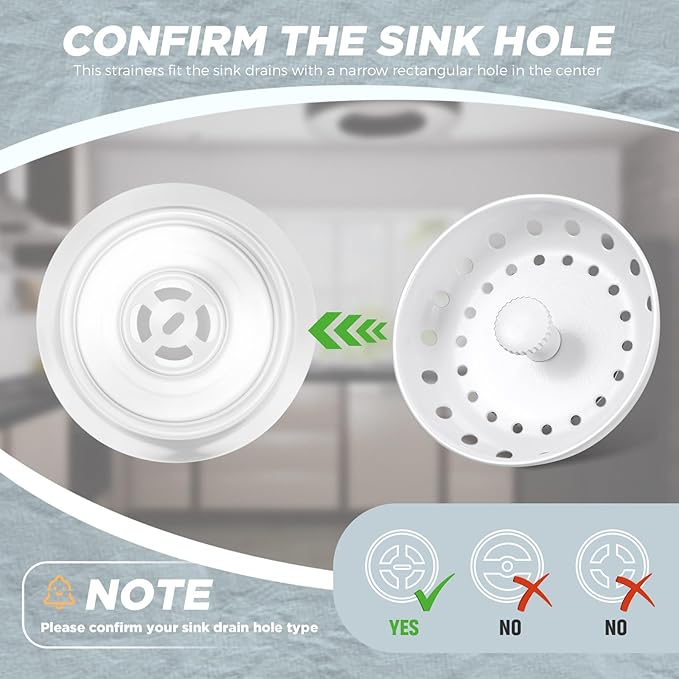 Mudder 3 Pcs Kitchen Sink Drain Strainer and Stopper Stainless Steel Garbage
