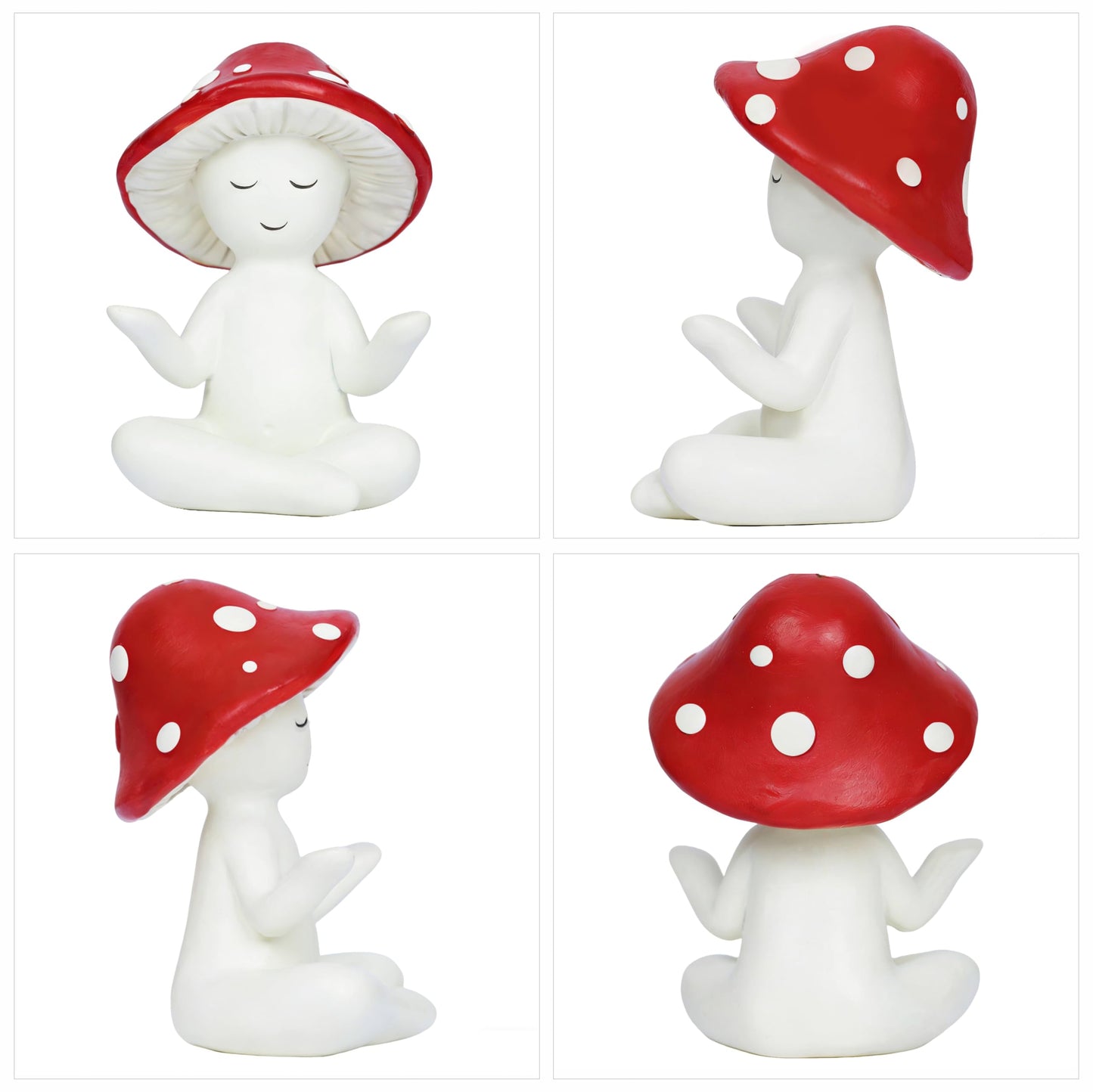 LocusArs Meditation Mushroom Statue Yoga Mushroom Figurine Tabletop Decor for Home Shelf Office Coffee Table Garden Yard Patio Mushroom Meditation Sculpture Gift for Women Friends Mom Decoration