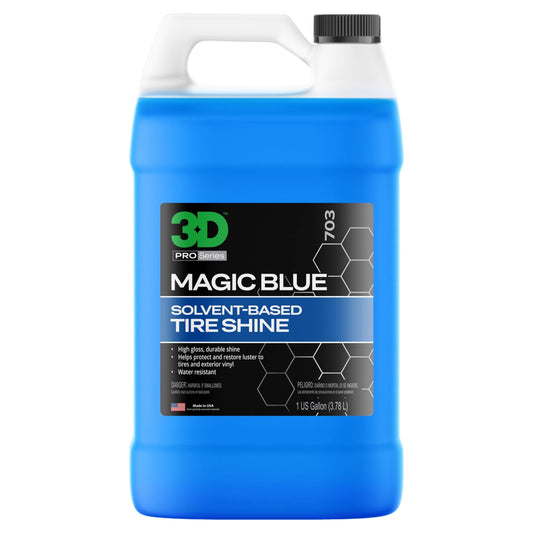 3D Magic Blue Tire Shine Spray - Water Resistant High Gloss Tire & Trim Dressing | Long Lasting Protection | No Sling, No Run Formula | Made in USA |1 Gallon