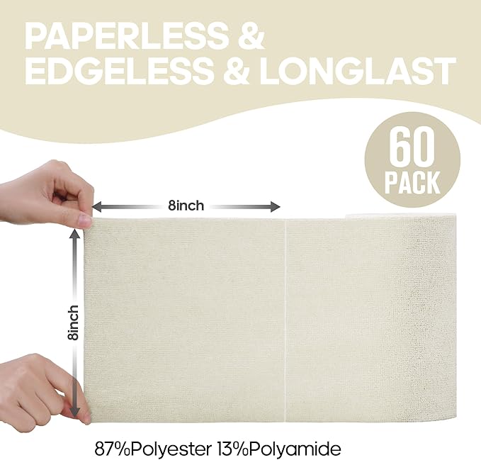 Fantasticlean Microfiber Cleaning Cloth Roll -60 Pack, Tear Away Paperless