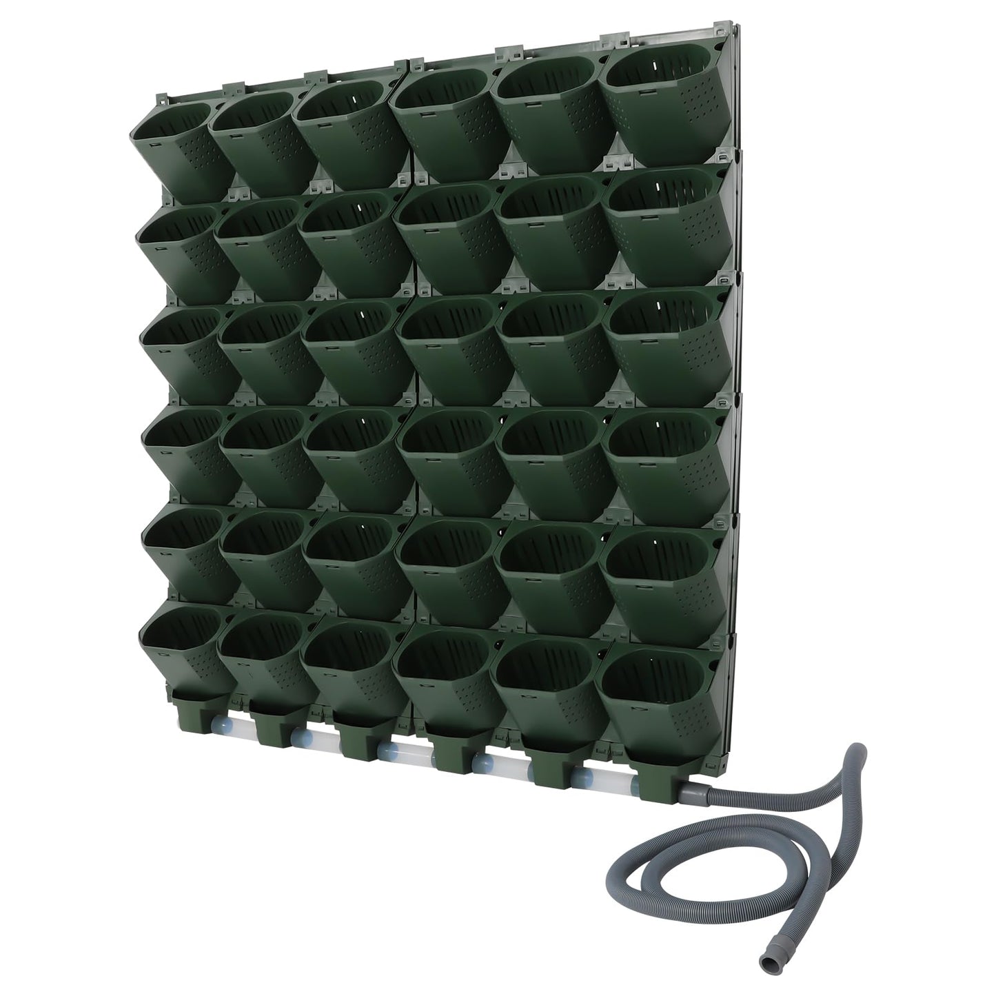 Wall Mounted Vertical Garden Planter, 6 Row 36 Plant Grow Pots, Wall Mounted Vertical Garden Planter with Irrigation System, Indoor Outdoor Flower Pot Holder - Indoor Outdoor Green Wall Decoration