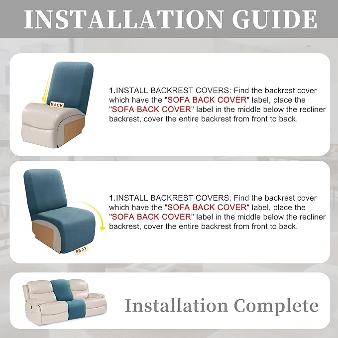 100% Waterproof Sectional Recliner Couch Covers