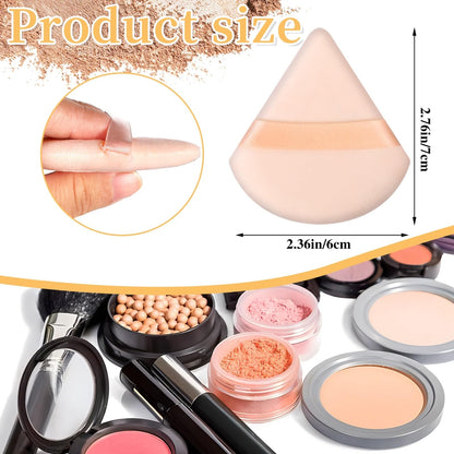 Pimoys 6 Pieces Powder Puff Face Makeup Sponge Soft Velour Triangle Powder Puffs Beauty Sponge Stocking Stuffers for Loose Powder (Black, Pink)