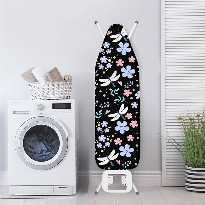 Dragonfly Flowers Ironing Board Cover Thick Soft Ironing Board Protector