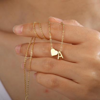 Turandoss Mothers Day Gifts - Heart Initial A Necklaces for Women Trendy, Dainty 18K Gold Plated Heart Letter Necklaces Personalized Name Jewelry Mothers Day Gifts for Mom Girlfriend Wife Daughter