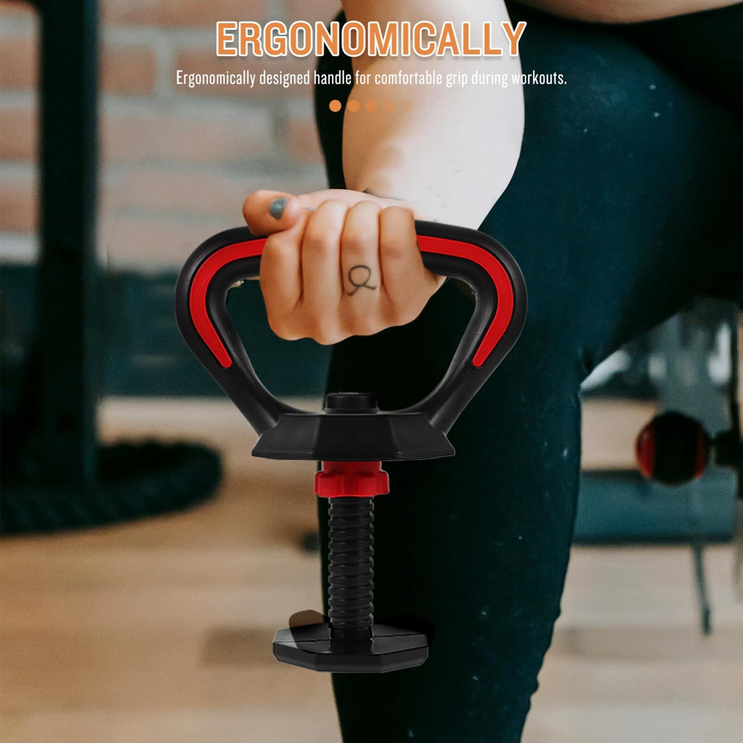 Kettlebell Handle for Dumbbells, Adjustable Kettle Grip to Kettlebell Converter Attachment, Heavy Duty Dumbbell Handle Grip Set for Home Gym Fitness, Fits Weight up to 33 lb (15kg)