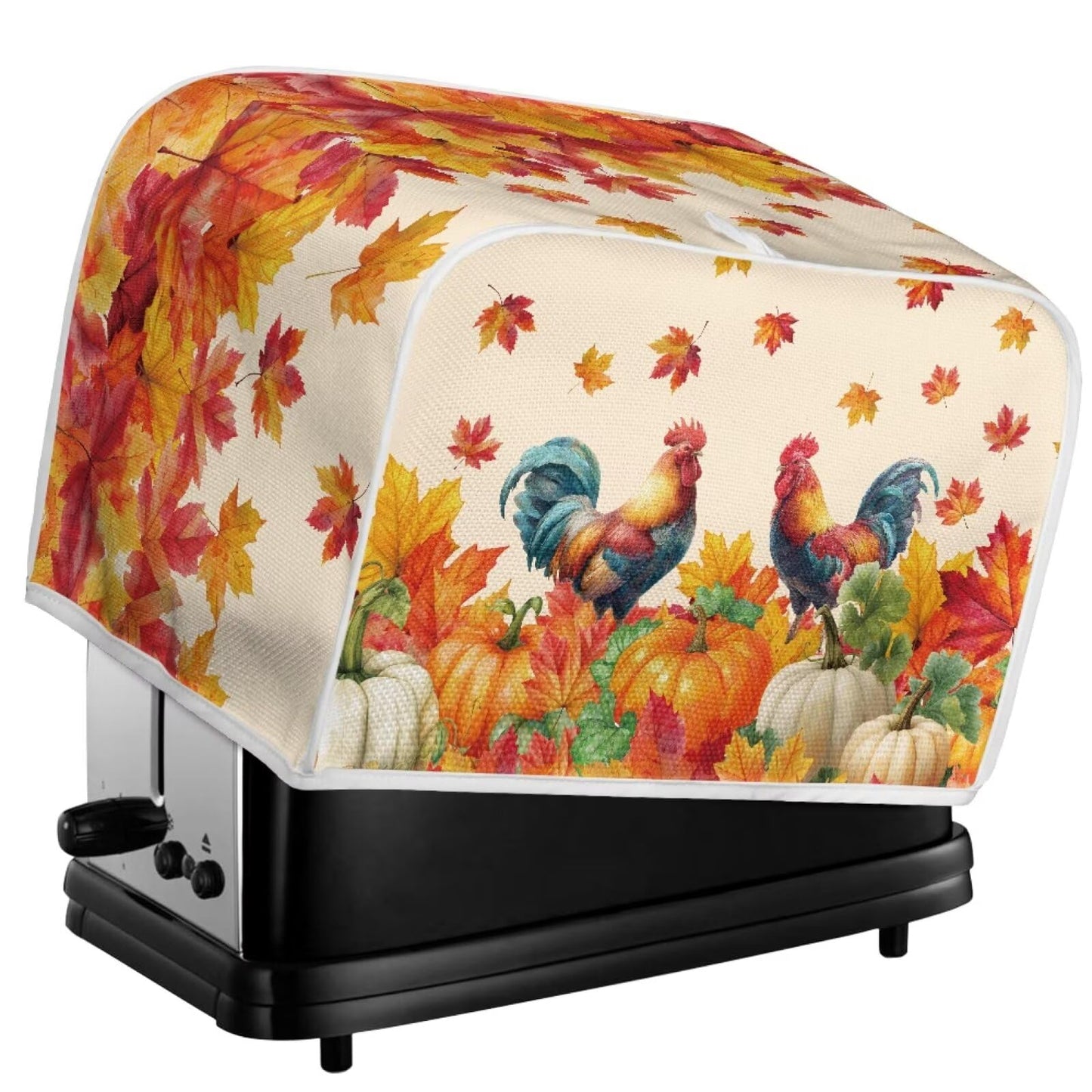 ASQVTIFE Maple Leaves Toaster Covers Fall 4 Slice Toaster Cover Small Appliance Dust Covers Toaster Oven Cover for Kitchen Counter Bread Machine Oven Dust Cover Thanksgiving Decoration
