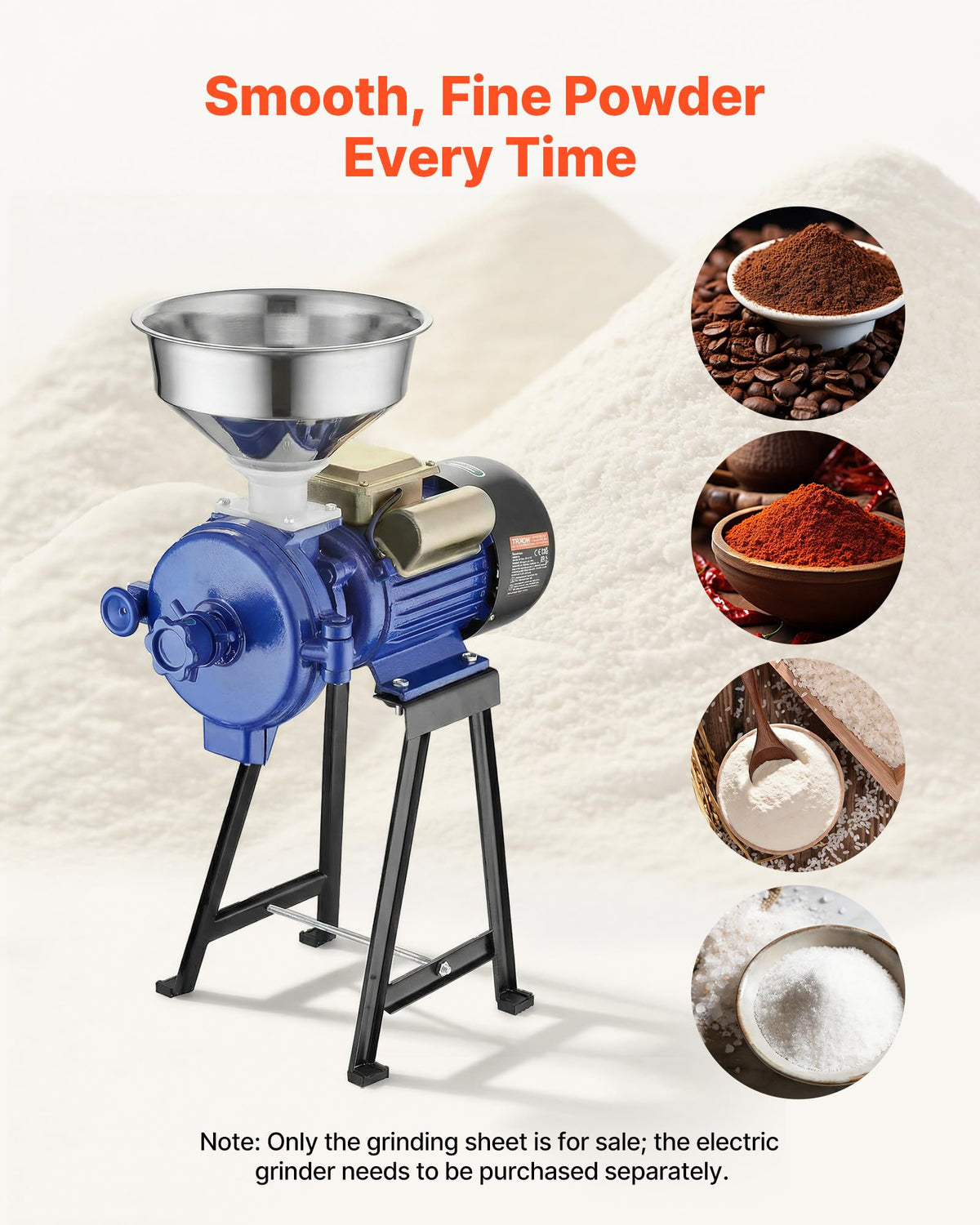 VEVOR 2PCS Grinding Sheets for Electric Grain Mill Grinder, Cast Iron Dry Grinding Discs, Replacement Grinding Plates Compatible with VEVOR GM-001, GM-002, GM-003 Corn Spice Mill Grinder