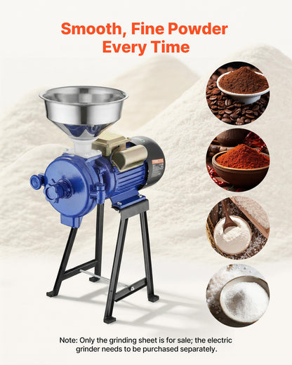 VEVOR 2PCS Grinding Sheets for Electric Grain Mill Grinder, Cast Iron Dry Grinding Discs, Replacement Grinding Plates Compatible with VEVOR GM-001, GM-002, GM-003 Corn Spice Mill Grinder