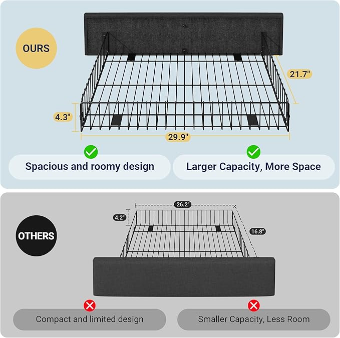 Allewie Upholstered Queen Size Platform Bed Frame