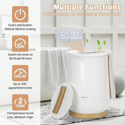 Keenray Upgraded Towel Warmer Bucket, Large Towel Warmer with 3 Heating Modes, Heat Time 30/45/60/90 Min Adjustable and Up to 24 Hour Delay Timer, Towel Heater for Oversize Bathrobes Blankets, CL1Plus