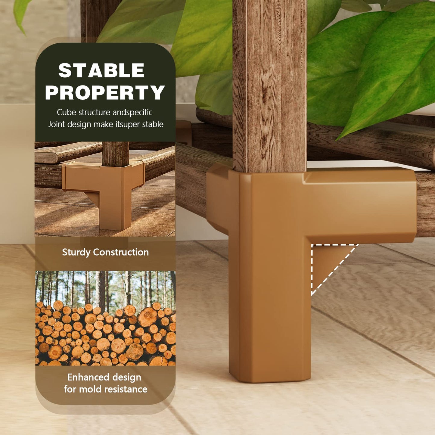 Bamworld Large Plant Shelf Indoor Plant Shelf Outdoor Tall Wood Plant Holder for Living Room Multiple Plants Patio Balcony Garden 17 Pots