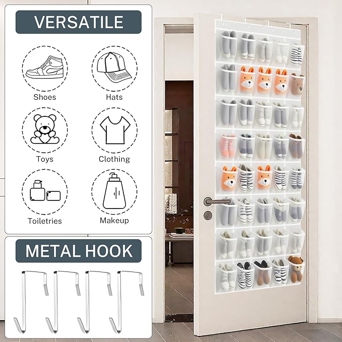 40-Pocket Over the Door Shoe Organizer
