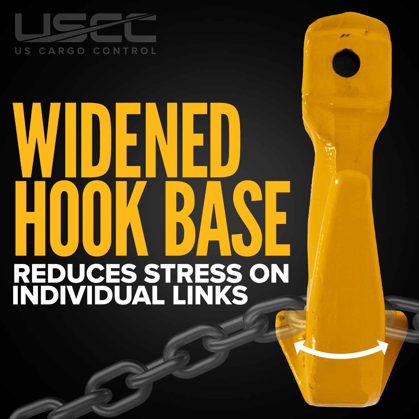 US Cargo Control 5/8 Inch Clevis Grab Hooks (2-Pack), G80 Chain Hooks, 18,100 LBS Working Load Limit, Chain Clevis Hooks for Lifting, Hauling, Towing, Trailers, & Chain Binders