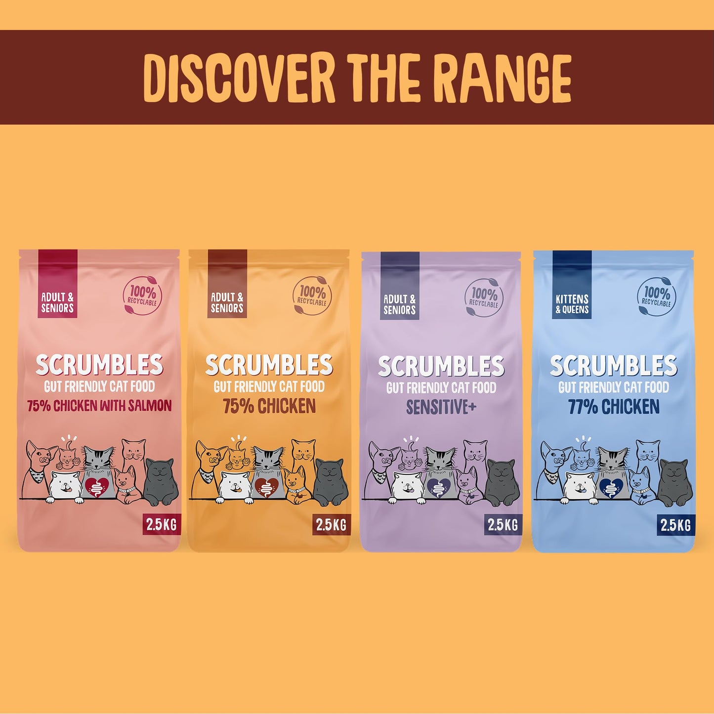 Scrumbles All Natural Dry Cat Food with 75% Chicken, High Protein Food For Adults And Seniors, 2.5Kg,package may vary