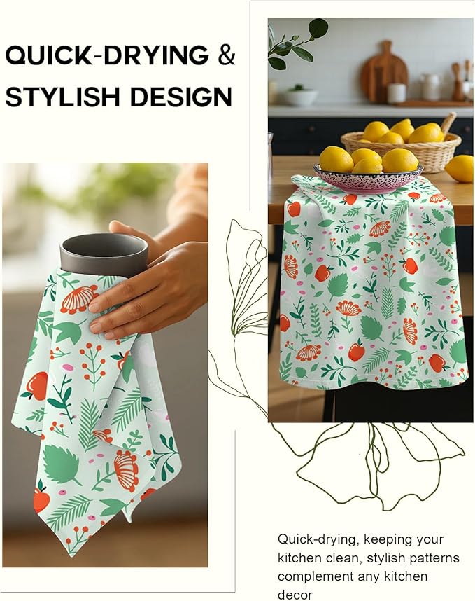 Flour Sack Kitchen Towels Set of 2-18x26 Cotton Dish Towels