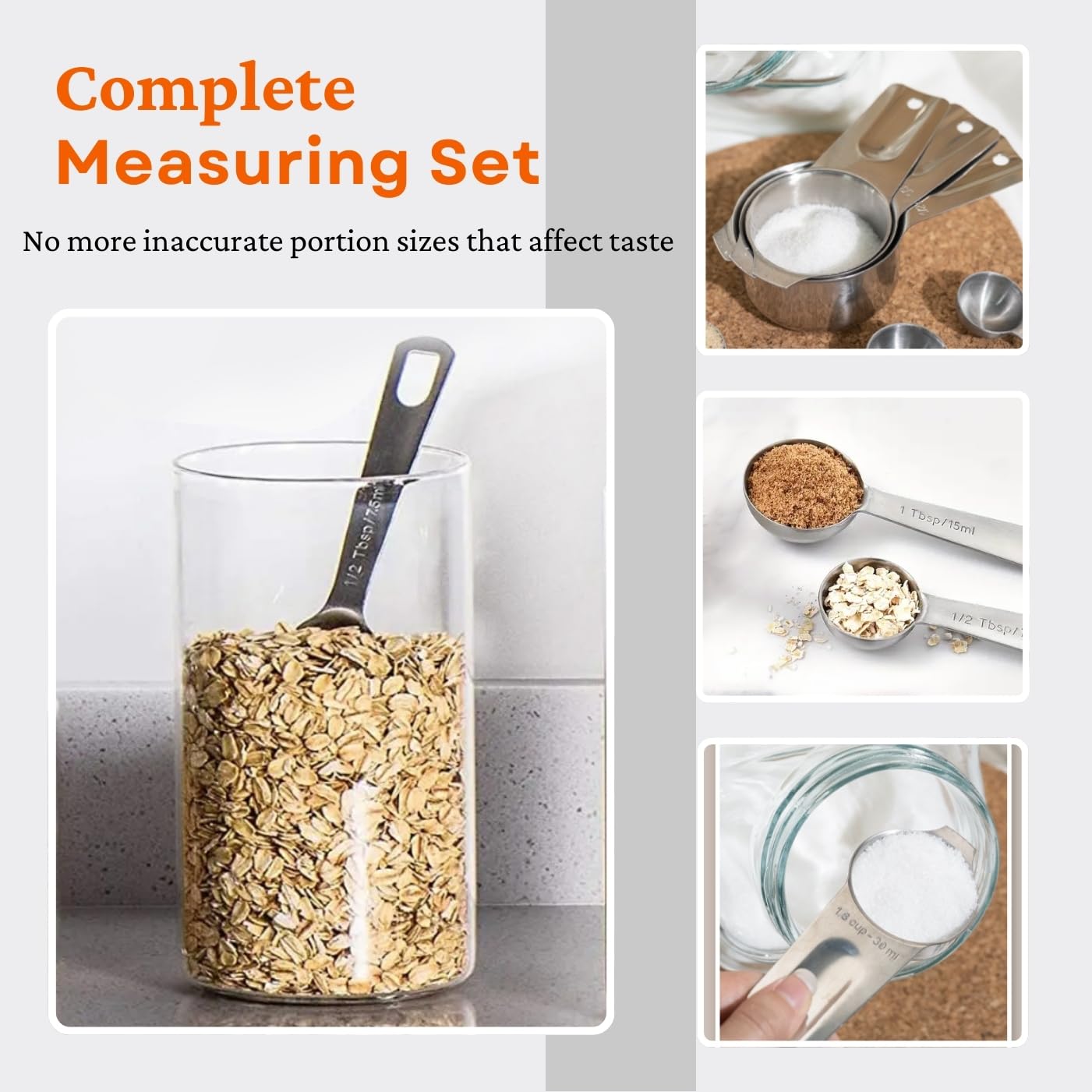 30PCS Measuring Cups and Spoons Set, 7 Nesting Measuring Cups, 18 Measuring Spoons and 5 Mini Spoons, Stainless Steel Kitchen Measuring Set for Dry and Liquid Ingredients, Perfect for Cooking & Baking