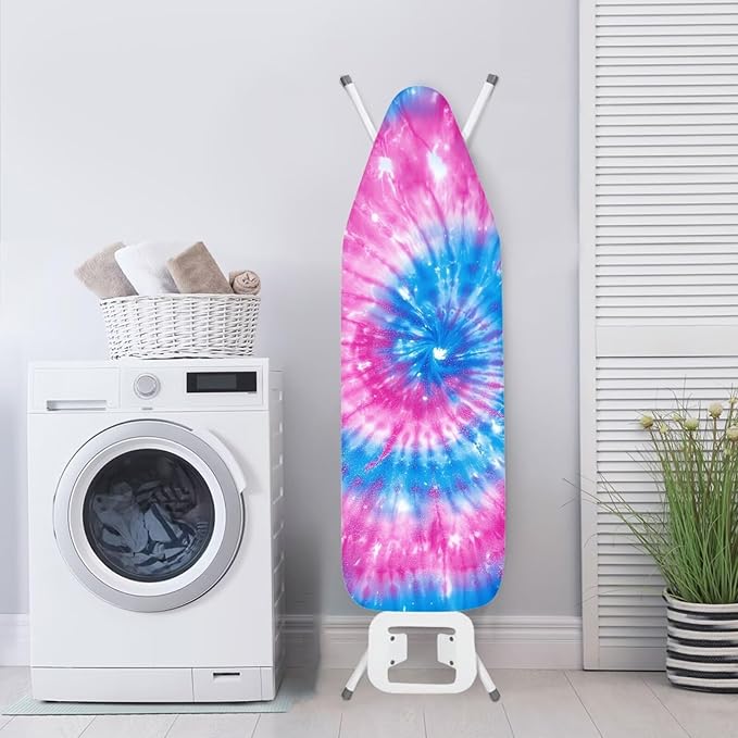 Pink Blue Tie Dye Iron Board Cover Extra Wide Ironing Board Cover and Pad