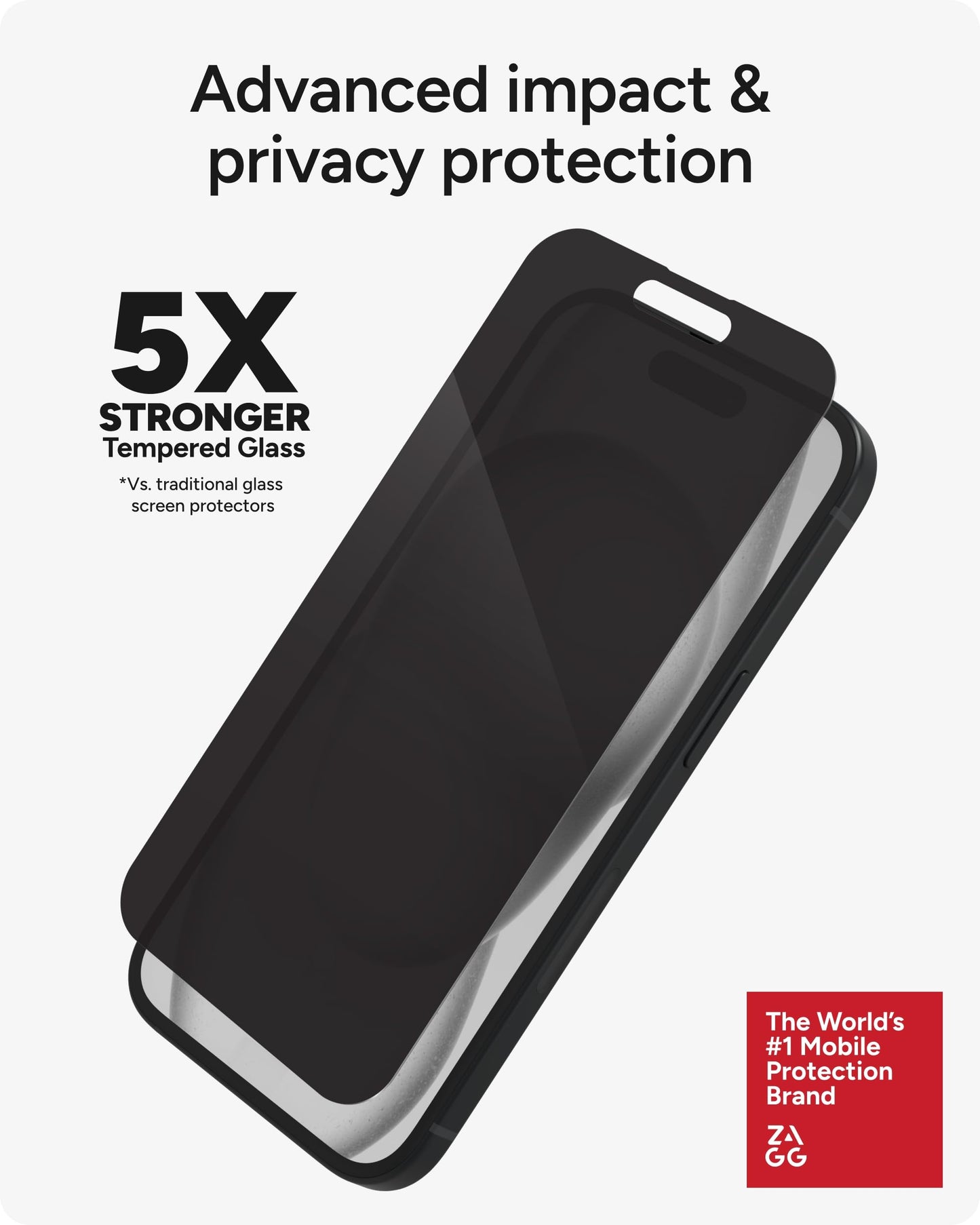 ZAGG Glass Elite Screen Protector for iPhone 16 Pro - 5X Stronger, Reinforced Edges, Ultra-Strong Tempered Glass, Scratch Resistant, Anti-Smudge, Easy Installation, InvisibleShield, Eco-Friendly