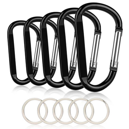 CampTek 10PCS Carabiner Caribeaner Clip,Extra Large 4" Aluminum Carabeaner Keychain Hook,Spring Snap Key Chain Clip (10D)