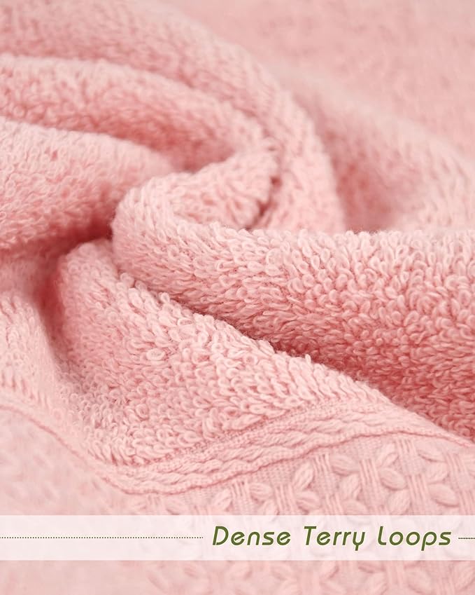 Cleanbear Pure Cotton Wash Cloths Face Cloths, 6 Colors per Set, 13 x 13 Inches