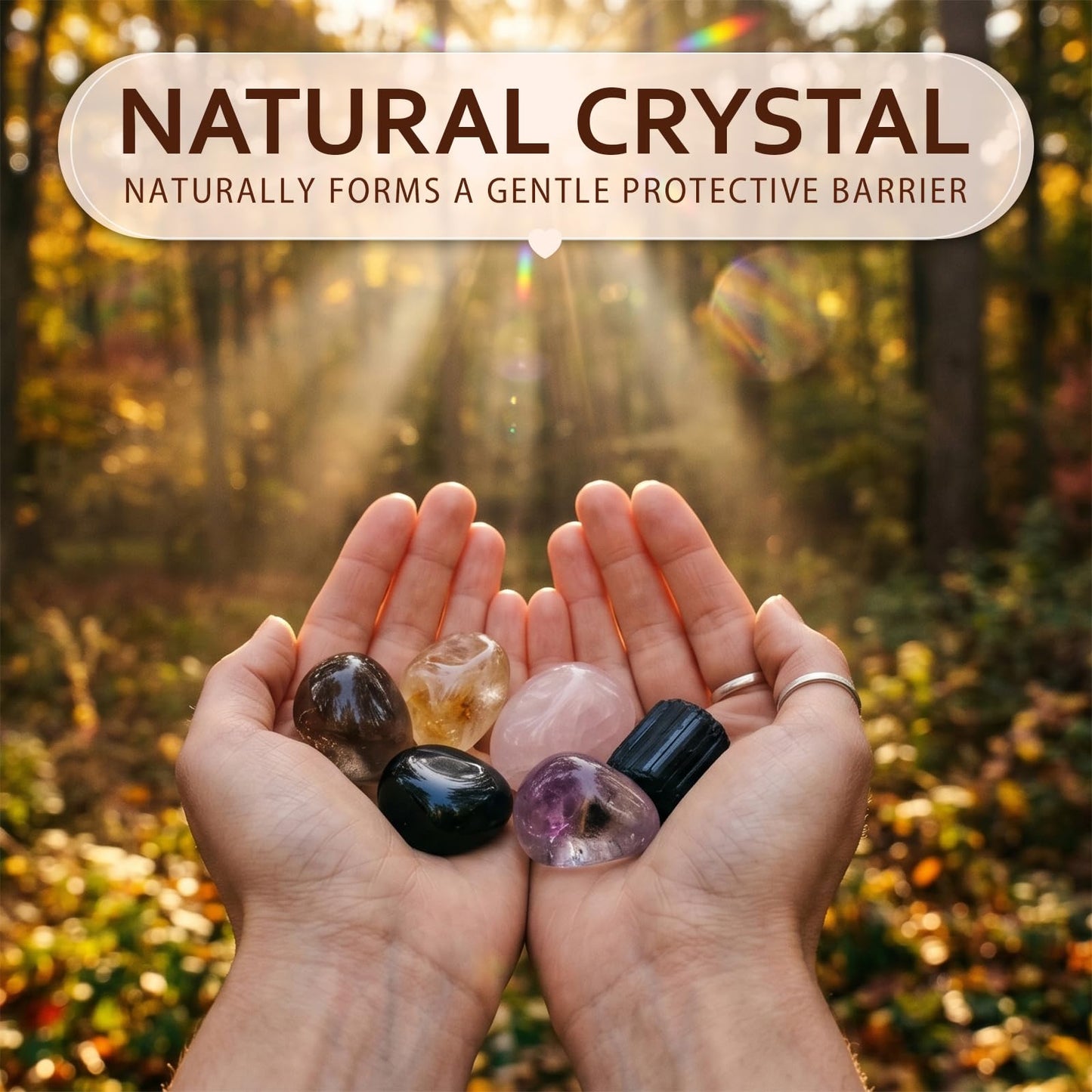 House Protection Crystal Set - 6 Healing Stones for Negative Energy Removal, EMF Cleansing & Spiritual Blessing - New Home Gift with Blessing Card & Gift Box