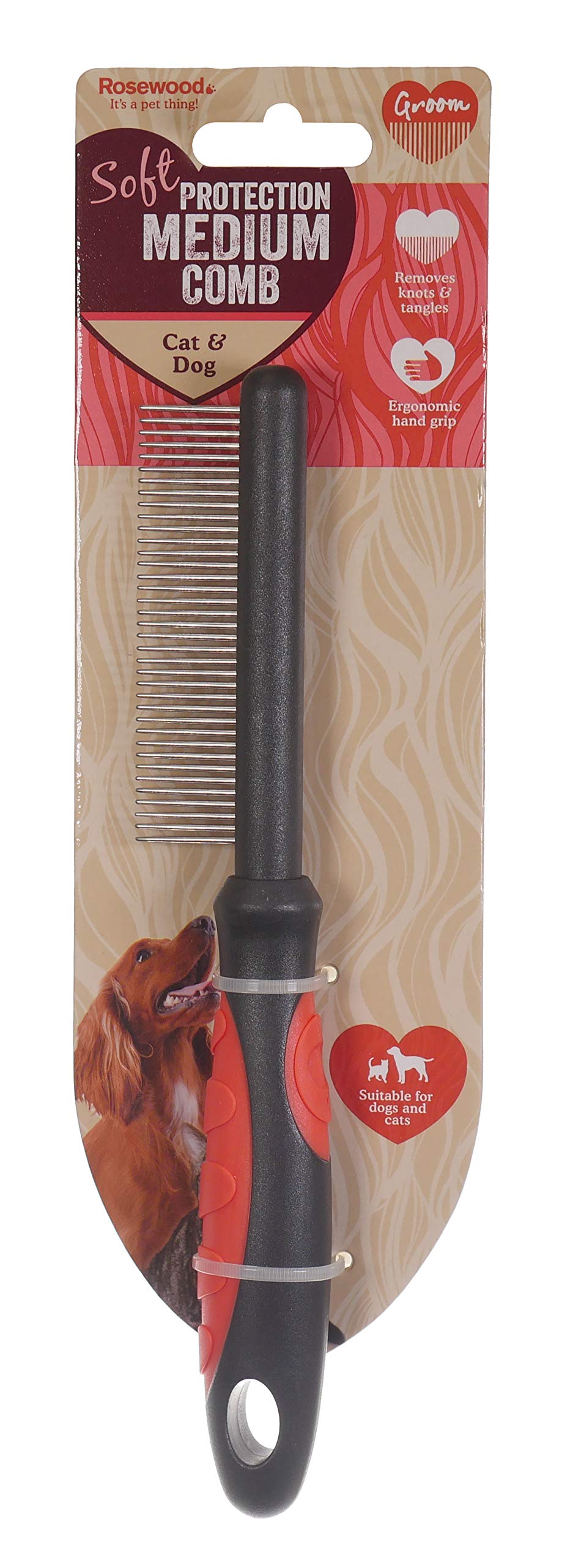 Rosewood Soft Protection Medium Comb for Dogs & Cats