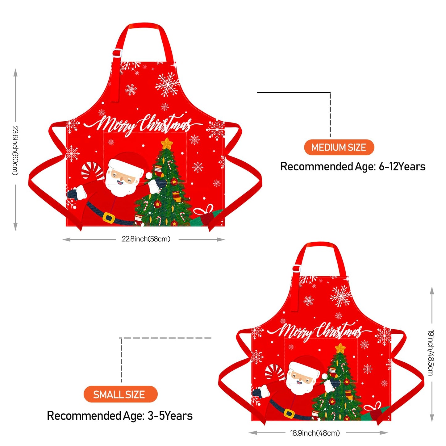 Sylfairy Aprons for Kids Girls Rainbow Unicorn Apron Children Kitchen Chef Aprons Smock 3-12 Years (Reds, Medium,6-12Years)
