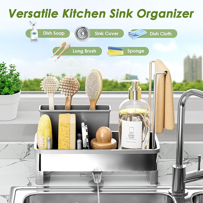 Ewaiira Stainless Steel Sink Caddy, Sponge Holder