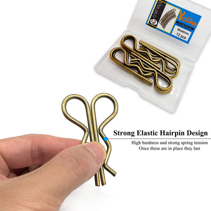 12 Pcs Heavy Duty Hitch Pins Clip R Clips Spring Retaining Wire Hair Pins Cotter Pin Strong Spring Tension Large Carter Pin R Clip Large for Trailer Tractor Mower Carts Truck Bronze zinc M3x60mm