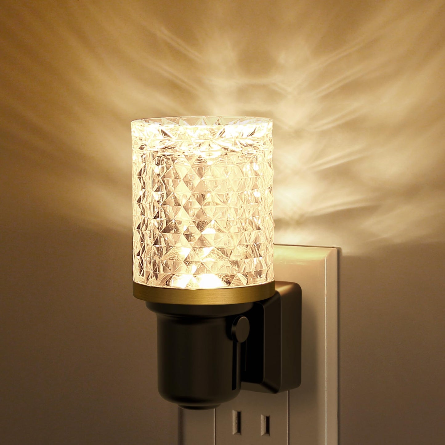 JandCase LED Night Light, Dimmable Night Lights Plug into Wall, Modern Nightlight with Auto On Off Light Sensor, 3000K Soft White Night Light 0-100LM Brightness for Bathroom Hallway Bedroom Decor