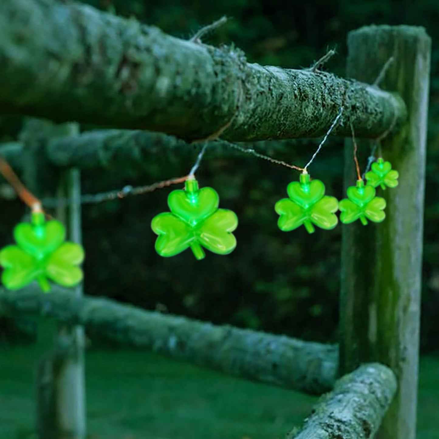 LED Shamrock String Lights Outdoor, 8.5Ft St. Patrick's Day Decorations Lights with 10 Green Clover Light, Plug in Shamrock Fairy Light for Indoor Outdoor St. Patrick's Day Party Irish Window Garden