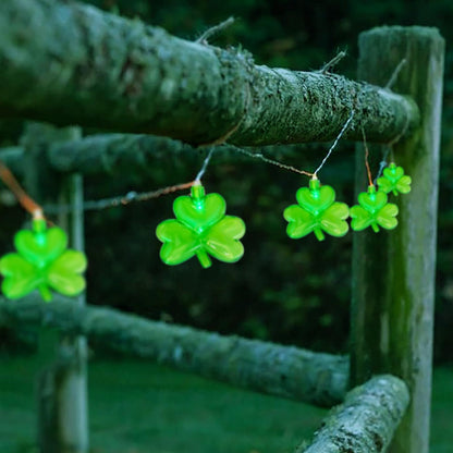 LED Shamrock String Lights Outdoor, 8.5Ft St. Patrick's Day Decorations Lights with 10 Green Clover Light, Plug in Shamrock Fairy Light for Indoor Outdoor St. Patrick's Day Party Irish Window Garden