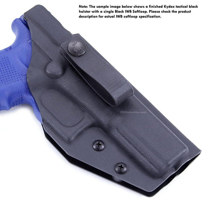 [1 Pair] HolsterSmith - (7.00 inch) - IWB Soft Belt Loops - (Black) – HD Ruberized Nylon - w/Pull-The-Dot Security Snaps & Multi Mounting Hardware - (Fits 1.25-2.0 inch Belts (Adjustable)