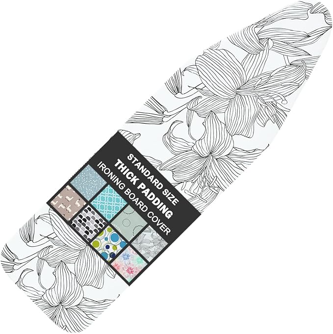 Ironing Board Cover and Pad Standard Size 15" x 54", 3 Pairs of Hook and Loop