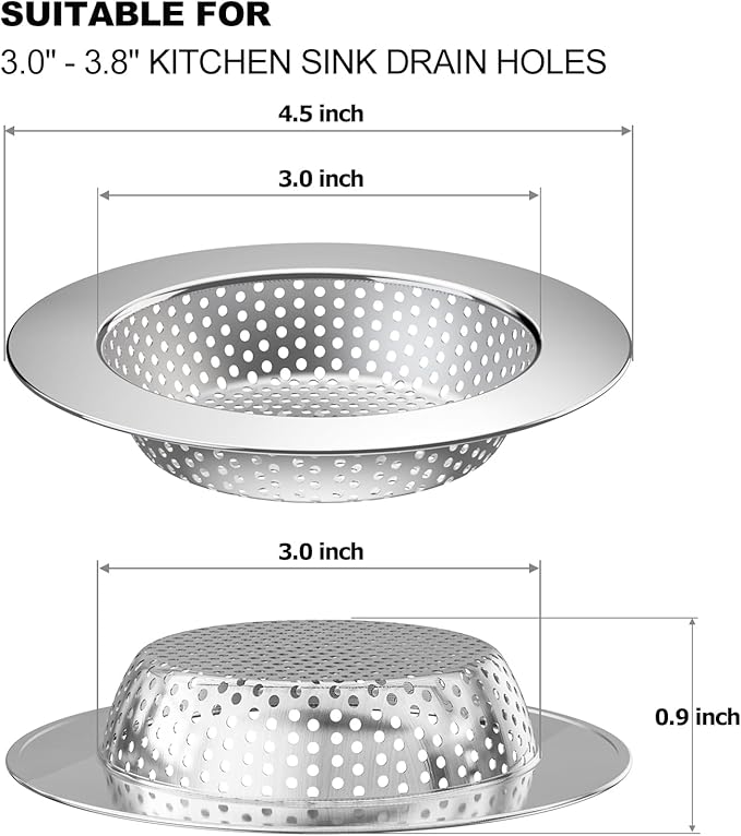 2PCS Kitchen Sink Drain Strainer/Catcher/Basket/Cover/Filter/Trap/Screen