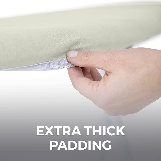 HOME GENIE Ironing Board Cover, Extra Thick Padding, Scorch Resistant Silicone
