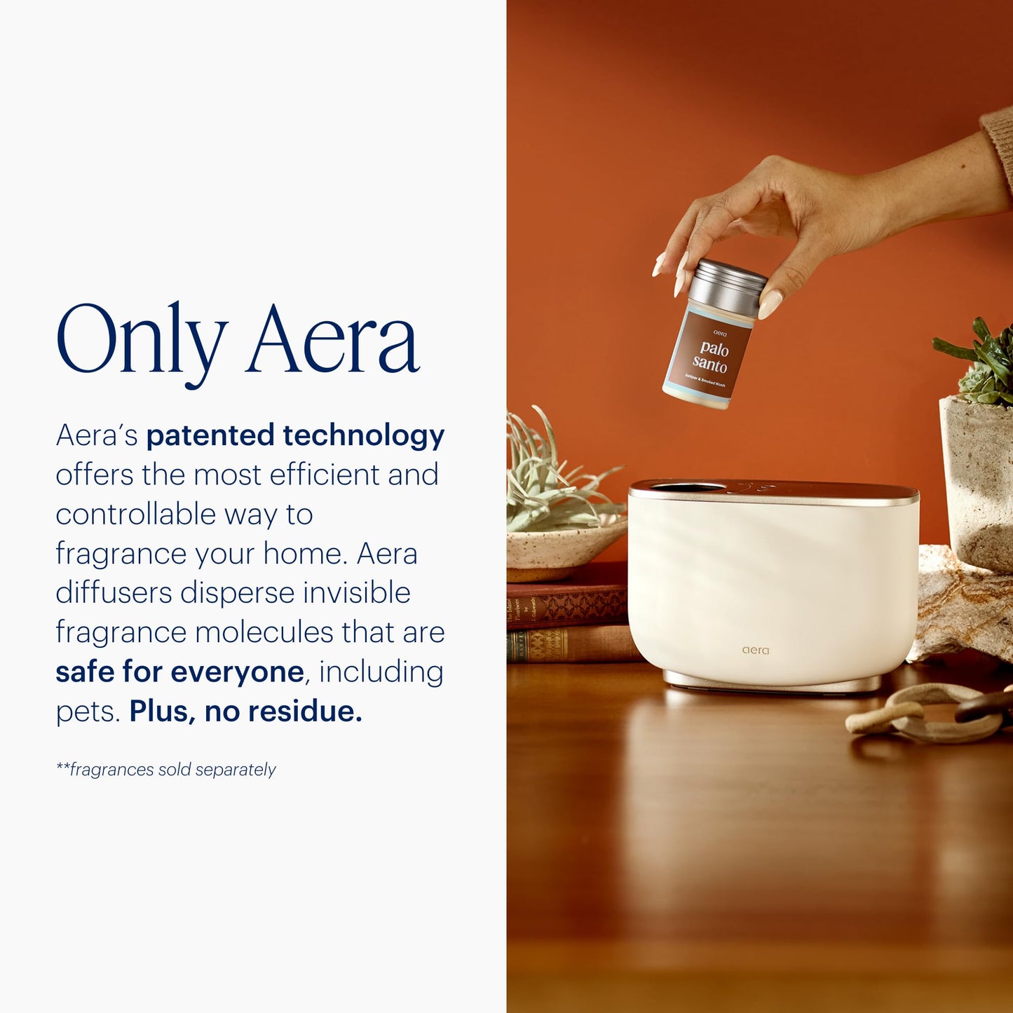 Aera Waterless Essential Oil Diffuser for Large Rooms (500–1000 Sq Ft) + Wi-Fi App & Alexa Control – Hypoallergenic Luxury Home Scent System (Fits 25mL Capsules –Sold Separately) – White