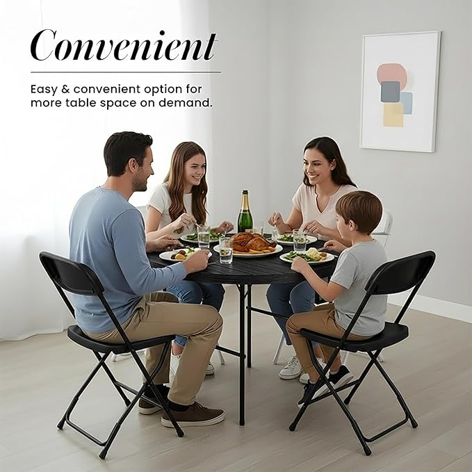 Our Modern Space 3.5 Feet Circular Round Foldable Table