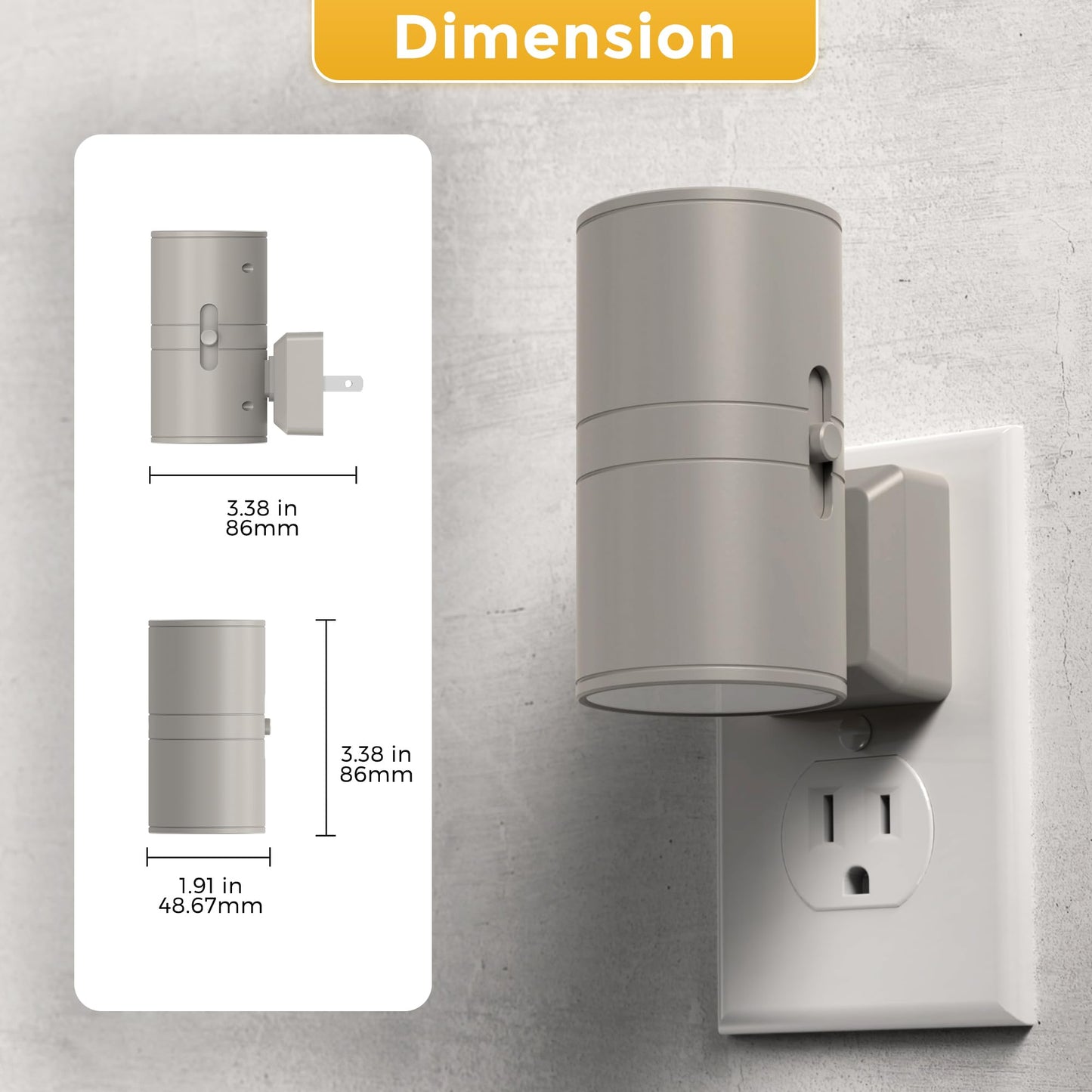 L LOHAS LED Night Light Plug in, Night Lights Plug into Wall, Light Sensor, Cement Gray Housing, Soft White Nightlight, 100LM Dimmable Nightlights for Hallway Bedroom Bathroom, 2 Pack