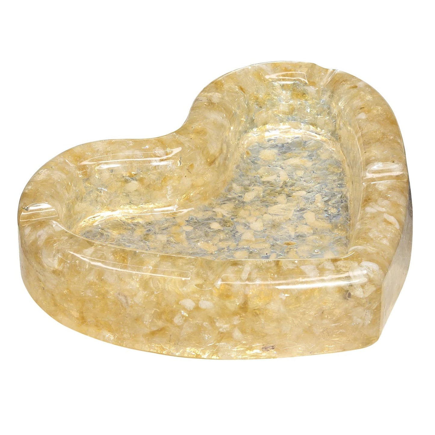 Amogeeli Heart Shaped Orgone Stone Bowl for Crystal Cleansing and Charging, Orgonite Crystal Bowl for Decor