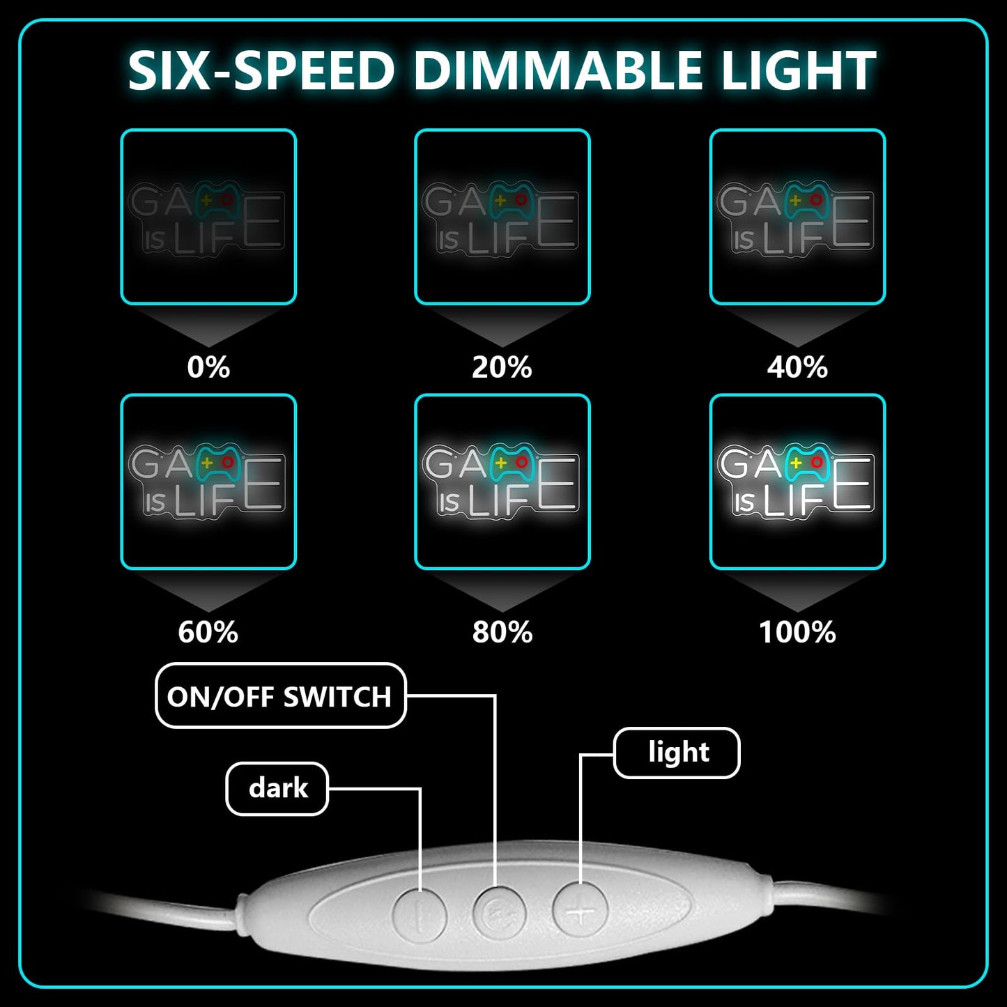 Game is Life Neon Sign for Game Room Wall Decor, Dimmable Led Neon Light for Gaming Zone Man Cave Bedroom Club Wall Ddecoration, Neon Signs Gift for Boys Girls
