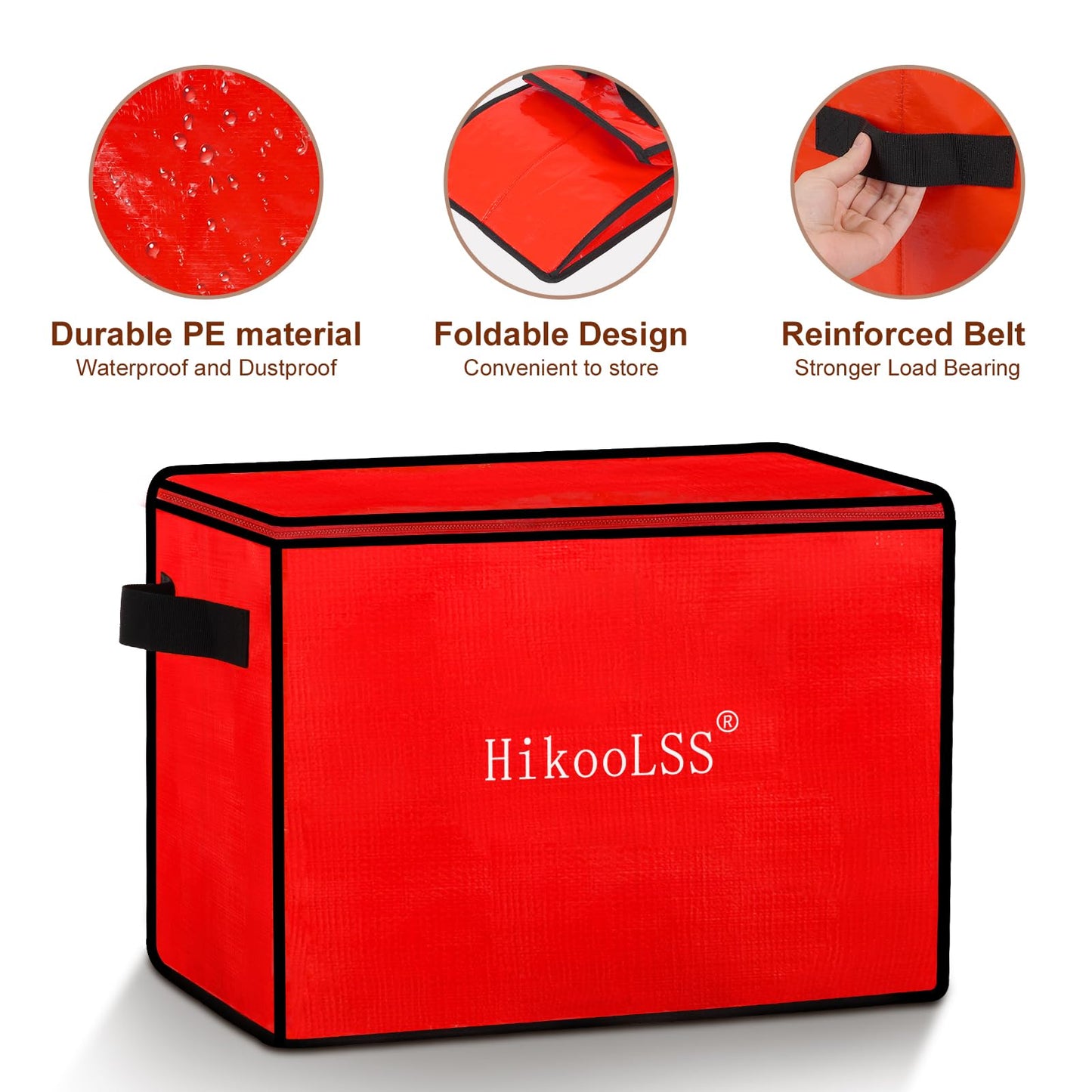 HikooLSS Christmas Ornament Storage Box - Stores up to 72 Holiday Ornaments